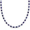 Mimi & Max 33 Ct Tgw Created Blue And Created White Sapphire Tennis Necklace In Sterling Silver In Silver