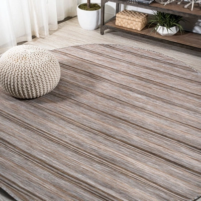 Jonathan Y Bo Modern Farmhouse Wide Stripe Area Rug In Brown