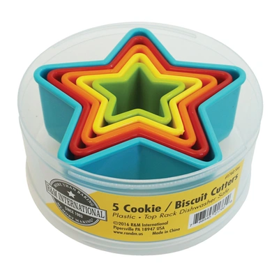 R & M International Star Cookie And Biscuit Cutters, Assorted Sizes, 5-piece Set In Multi