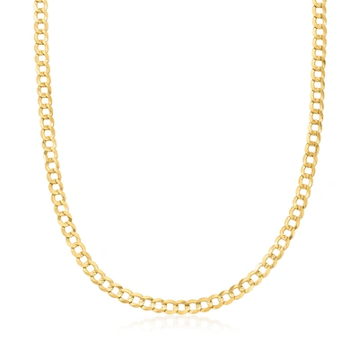 Canaria Fine Jewelry Canaria Men's 5.7mm 10kt Yellow Gold Curb-link Necklace In White