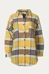 J.NNA PLAID BRUSHED SHIRT-JACKET IN MUSTARD