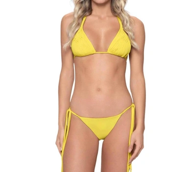 Pq Swim Ring Tie Full Bikini Bottoms In Yellow