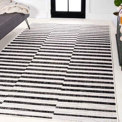 Jonathan Y Sukie Modern Offset Stripe Indoor/outdoor Area Rug