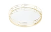 CLASSIC TOUCH DECOR ROUND MIRROR TRAY GOLD DESIGN - 15.5"D