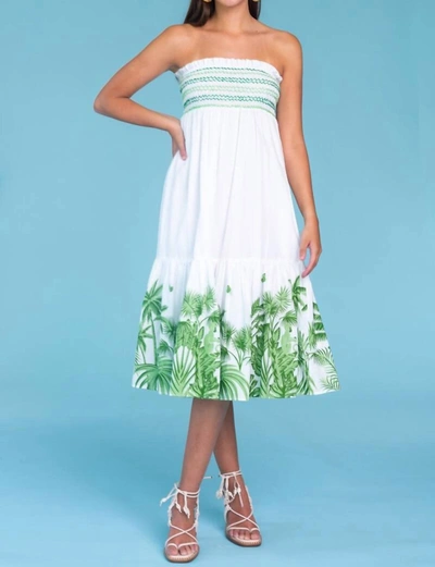 Olivia James The Label Izzy Skirt Dress In Jungle Agave In White