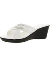 Tuscany By Easy Street® Sabina Womens Slip On Open Toe Wedge Sandals In White