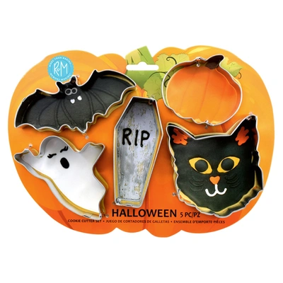 R & M International 5 Piece Halloween Cookie Cutter Set In Silver