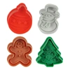 R & M International 4 Piece Christmas Cookie Stamper Set, 2-inch In Multi