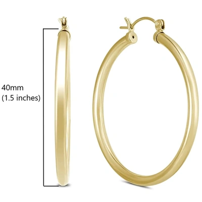 Max + Stone 14k Yellow Gold 3mm Thick Tube Hoop Earrings