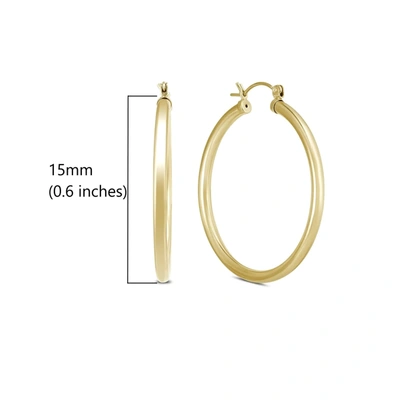 Max + Stone 14k Yellow Gold 3mm Thick Tube Hoop Earrings In White