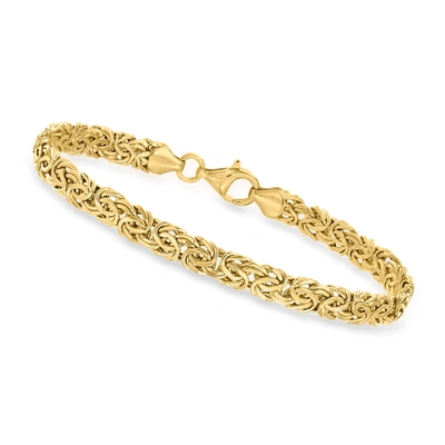 Canaria Fine Jewelry Canaria 10kt Yellow Gold Byzantine Bracelet In White