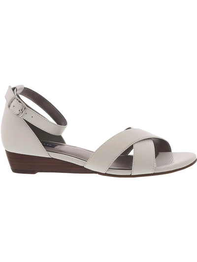 Array Brooklyn Womens Faux Leather Open Toe Heel Sandals In White