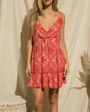 Baevely By Wellmade Floral Bandana Print Dress In Red In Red