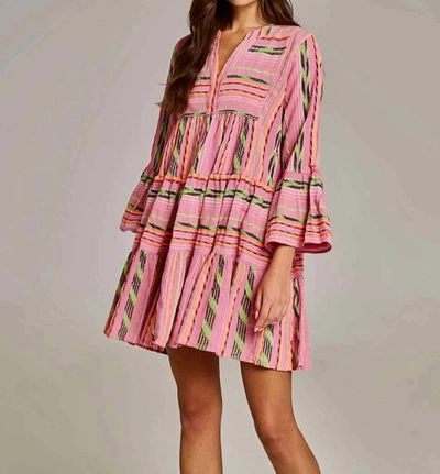 Devotion Twins Embroidered Ella Tunic Dress In Pink