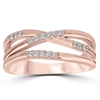 Pompeii3 1/5ct Diamond Cross Over 14k Rose Gold Right Hand Multi Rose Ring In Multi