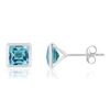 Nicole Miller Sterling Silver Princess Cut 6mm Gemstone Square Stud Earrings With Push Backs In Multi