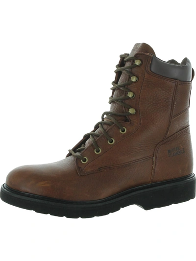 Work America Mens Leather Ankle Work & Safety Boot In Brown
