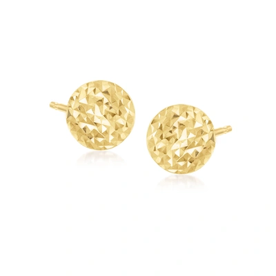 Ross-simons Italian 18kt Yellow Gold Diamond-cut Stud Earrings