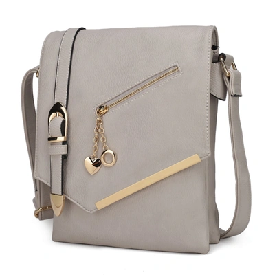Mkf Collection By Mia K Jasmine Vega Leather Crossbody Handbag In Grey