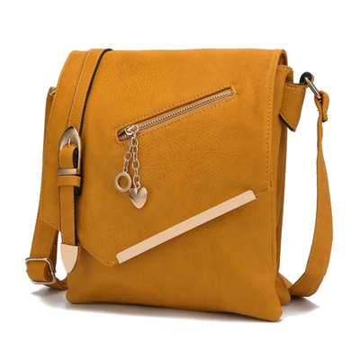 Mkf Collection By Mia K Jasmine Vega Leather Crossbody Handbag In Yellow