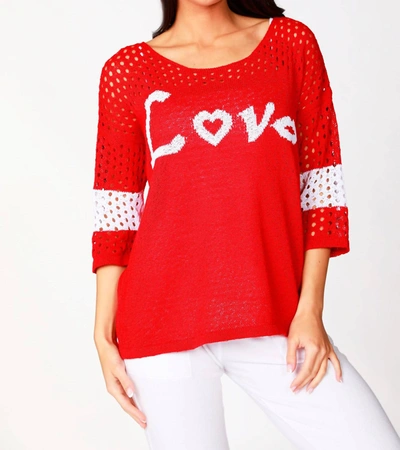 French Kyss Crochet Love Crew In Red