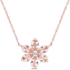 Mimi & Max 2 3/8 Ct Tgw Morganite And Diamond Accent Floral Pendant With Chain In 10k Rose Gold In Pink