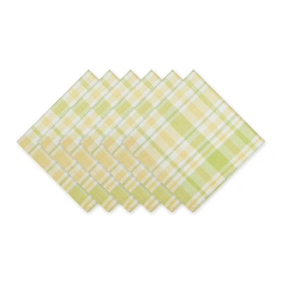 Dii Lemon Bliss Plaid Napkin (set Of 6)