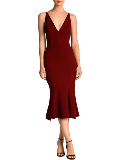 Dress The Population Isabelle Womens Mermaid Sleeveless Cocktail Dress In Red