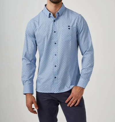 7diamonds Faro Long Sleeve Shirt In White/blue
