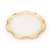 CLASSIC TOUCH DECOR 9" WAVY PLATES WITH GOLD-SET/4
