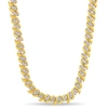 Mimi & Max 1 Ct Tw Diamond S-link Tennis Necklace In Yellow Plated Sterling Silver In Silver