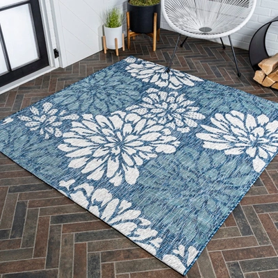 Jonathan Y Zinnia Modern Floral Textured Weave Indoor/outdoor Area Rug