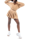 Grayscale Womens Fleece Short Pleated Skirt In Brown