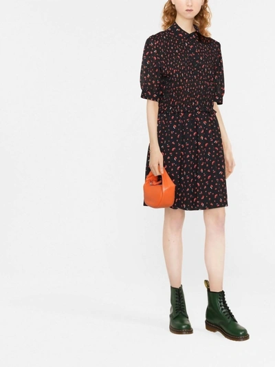 See By Chloé Winona Printed Jersey Mini Dress In Black