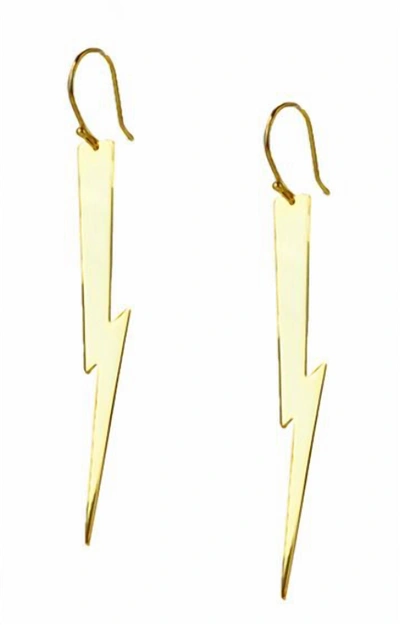 Marlyn Schiff Lightning Bolt Earrings In Gold