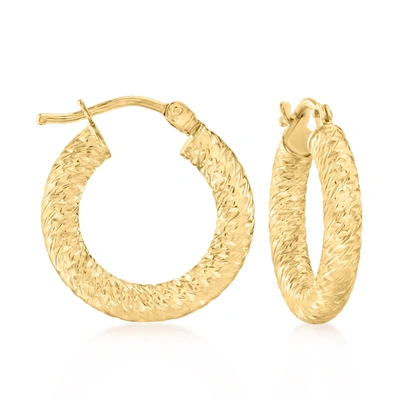 Canaria Fine Jewelry Canaria Italian 10kt Yellow Gold Small Diamond-cut Hoop Earrings