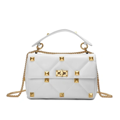 Tiffany & Fred Studded Leather Shoulder Bag In White