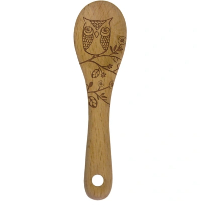 Talisman Designs Laser Etched Beechwood Mini Spoon, Woodland Collection, Hedgehog In Brown
