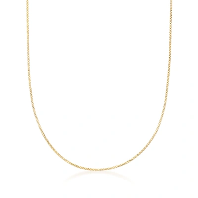 Ross-simons 1mm 14kt Yellow Gold Adjustable Popcorn Chain Necklace