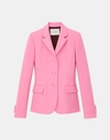 Lafayette 148 Woolsilk Crepe Threebutton Academy Blazer In Pink