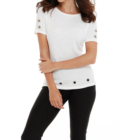 French Kyss Jenna Grommet Top In Off White