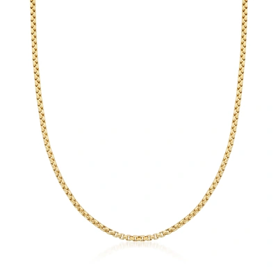 Ross-simons 2.4mm 14kt Yellow Gold Box Chain Necklace In White
