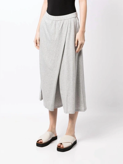 Eileen Fisher Fine Jersey Wrap Front Pant In Dark Pearl In Grey
