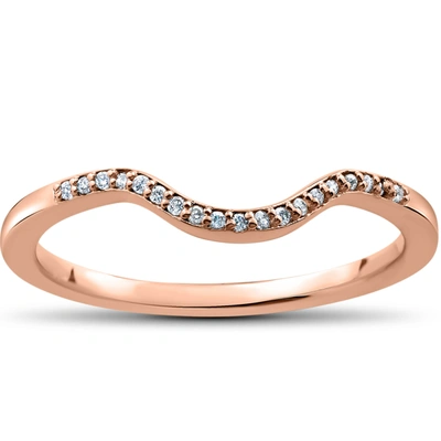 POMPEII3 1/16 CT LAB CREATED DIAMOND ARIA WEDDING CURVED CONTOUR RING