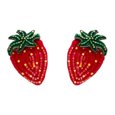 Mignonne Gavigan Strawberry Studs In Red