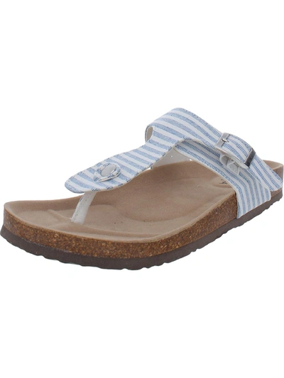 Arizona Jeans Co. Fable Womens Flats Striped Flip-flops In White