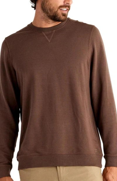 Free Fly Bamboo Heritage Fleece Crew In Mustang In Brown
