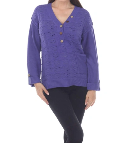 Pure Knits Infinity Pullover In Iris In Purple
