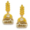 Sohi Gold-plated Meenakari Jhumkas Traditional Earrings In Silver