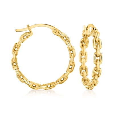 Canaria Fine Jewelry Canaria 10kt Yellow Gold Paper Clip Link Hoop Earrings